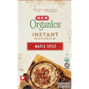 H-E-B Organics Instant Oatmeal - Maple Spice, 8 ct
