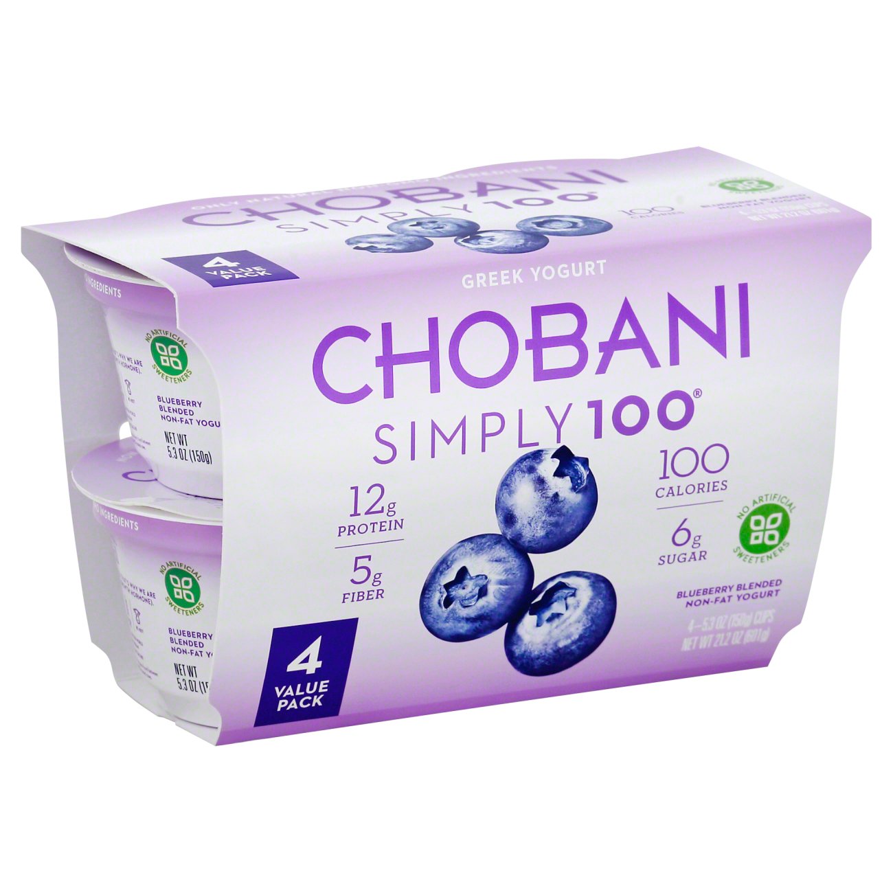 Chobani Simply 100 Non-Fat Blueberry On The Bottom Greek Yogurt - Shop ...