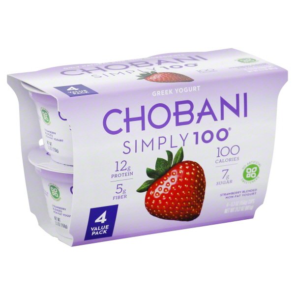 Chobani Simply 100 NonFat Strawberry on the Bottom Greek Yogurt Shop