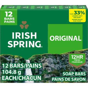 Irish Spring Original Clean Deodorant Bar Soap for Men