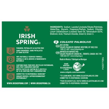 Irish Spring Original Clean Deodorant Bar Soap for Men