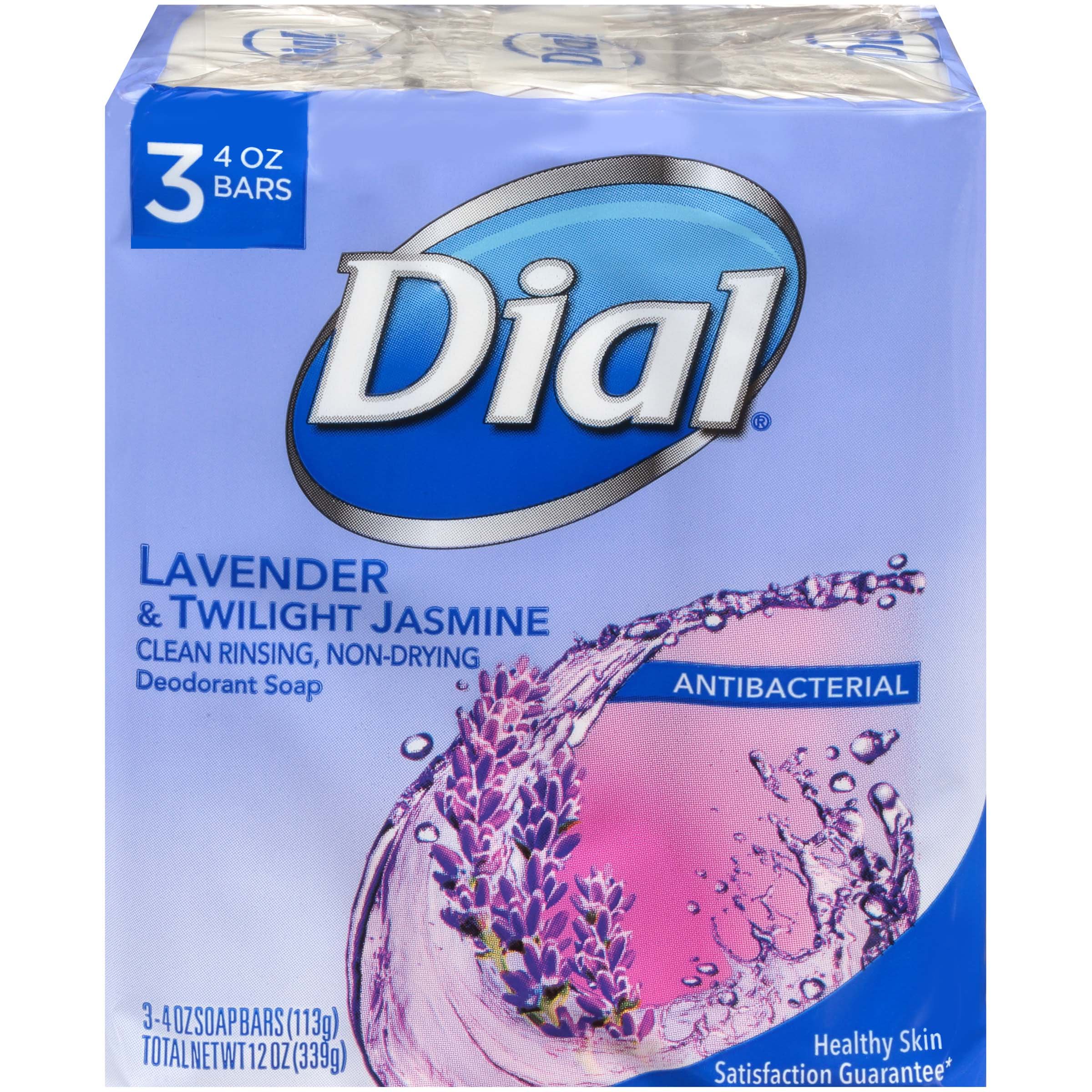 Dial Antibacterial Deodorant Bar Soap, Lavender & Twilight Jasmine ...