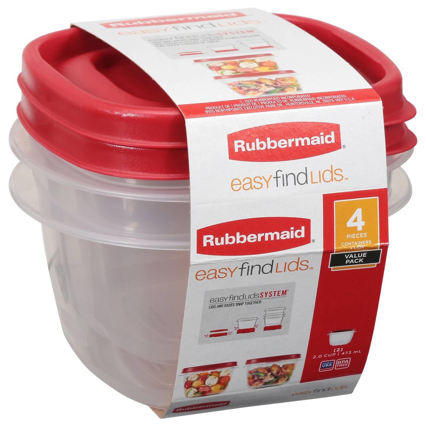 Rubbermaid EasyFindLids Food Storage Containers, 2 pk; image 2 of 3