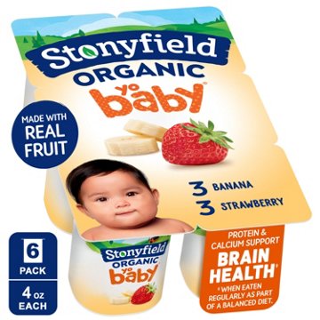 Stonyfield Organic YoBaby Whole Milk Yogurt - Banana & Strawberry