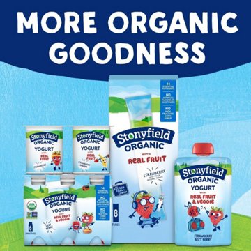Stonyfield Organic Whole Milk Strawberry Beet Berry Yogurt Pouches, 4 ct