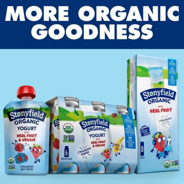 Stonyfield Organic Whole Milk Yogurt 4 pk Pouches - Pear Spinach Mango