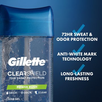 Gillette Clear Shield Gel Antiperspirant Deodorant - Power Rush