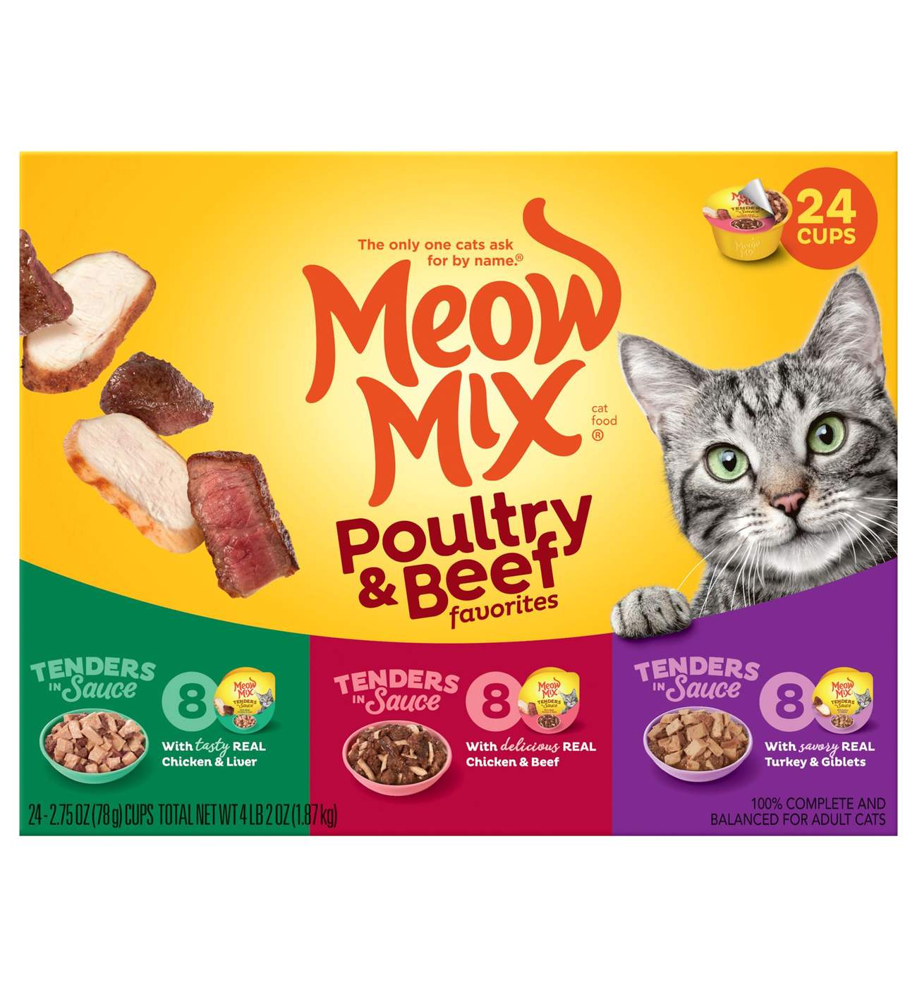 Meow Mix Poultry & Beef Wet Cat Food Variety Pack; image 1 of 2