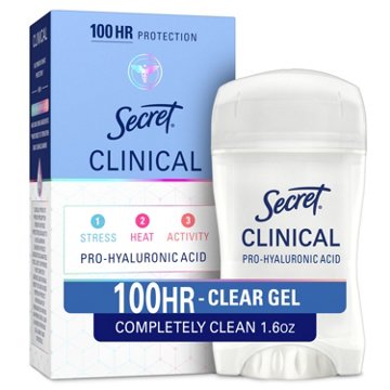 Secret Clinical Strength Clear Gel Antiperspirant And Deodorant, Completely, 1.6 oz