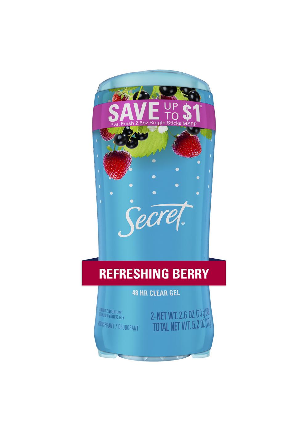 Secret 48 Hr Gel Antiperspirant Deodorant - Berry; image 7 of 8
