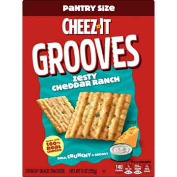 Cheez-It Grooves Zesty Cheddar Ranch Cheese Crackers, 9 oz