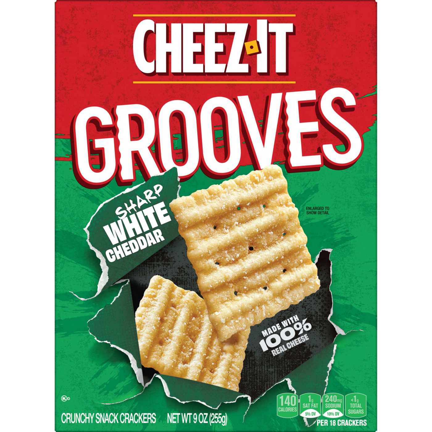 Cheez-It Grooves Sharp White Cheddar Crunchy Cheese Crackers; image 1 of 5