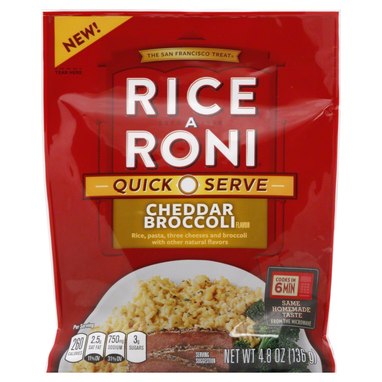 Rice A Roni Quick Serve Cheddar Broccoli Flavored Rice Shop Rice
