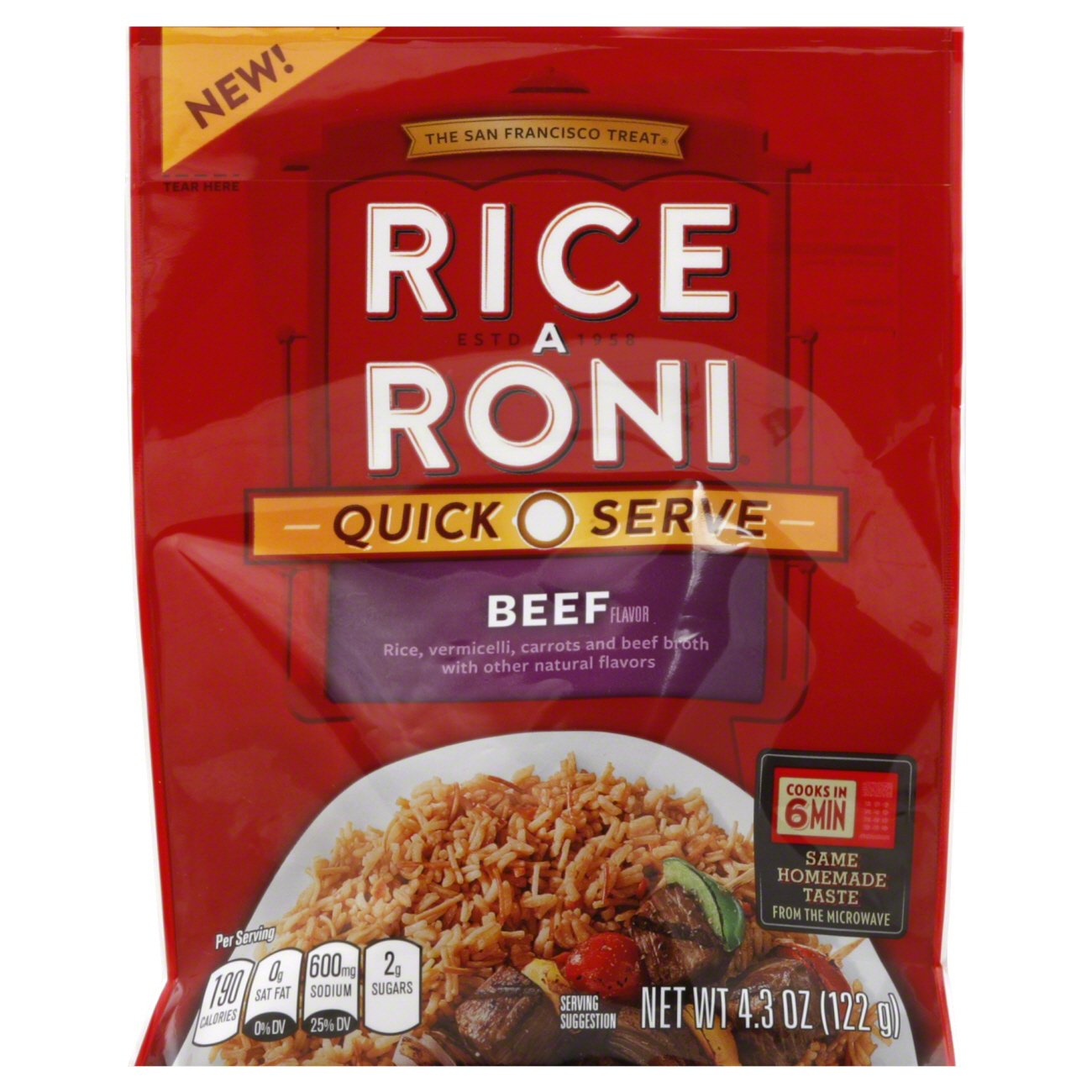 Rice A Roni Quick Serve Beef Flavored Rice Shop Rice & grains at HEB