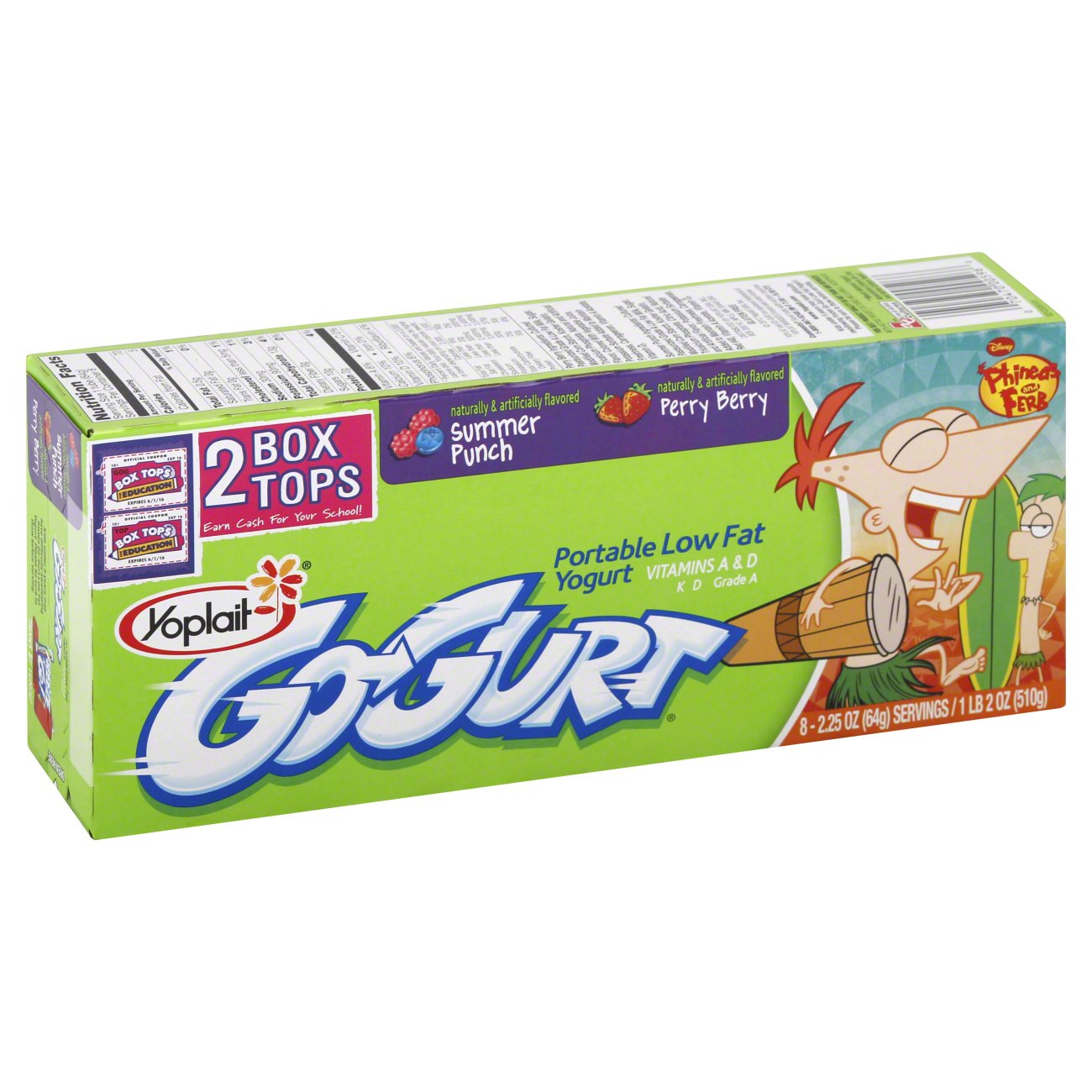 Ｏigurt Yoplait Go-Gurt Wall Crawler Strawberry and Heroic Punch Fat Free