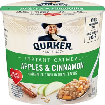 Quaker Apple & Cinnamon Instant Oatmeal Cup, 1.51 oz