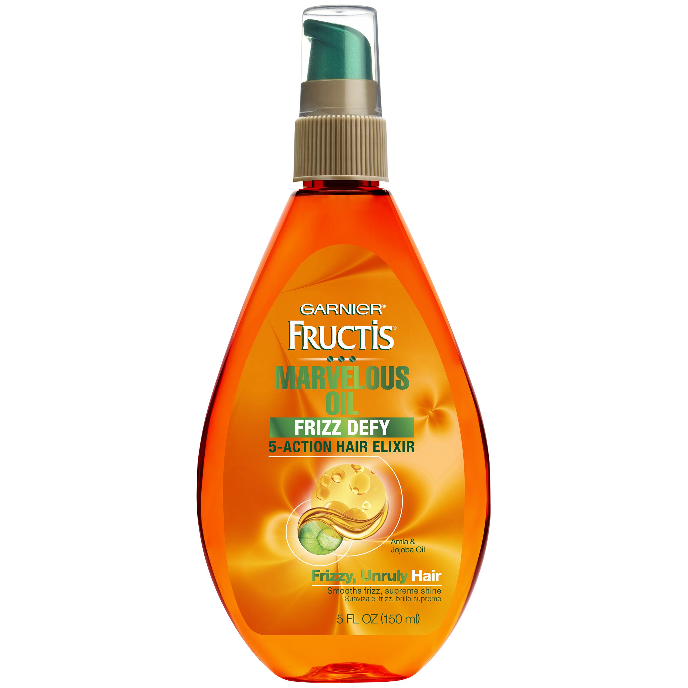 Garnier Fructis Marvelous Oil Frizz Defy 5-Action Hair Elixir, For