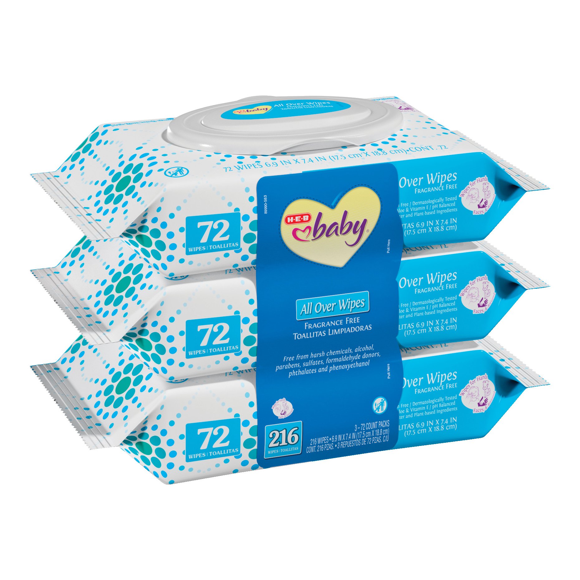 B Baby All Over Fragrance Free Wipes 