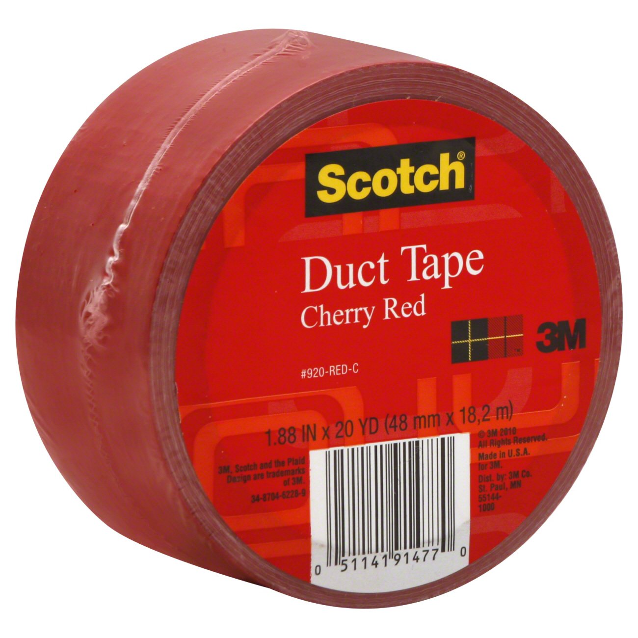 1.88" x 60 yds 975 Supply 1 Roll Red Duct Tape 