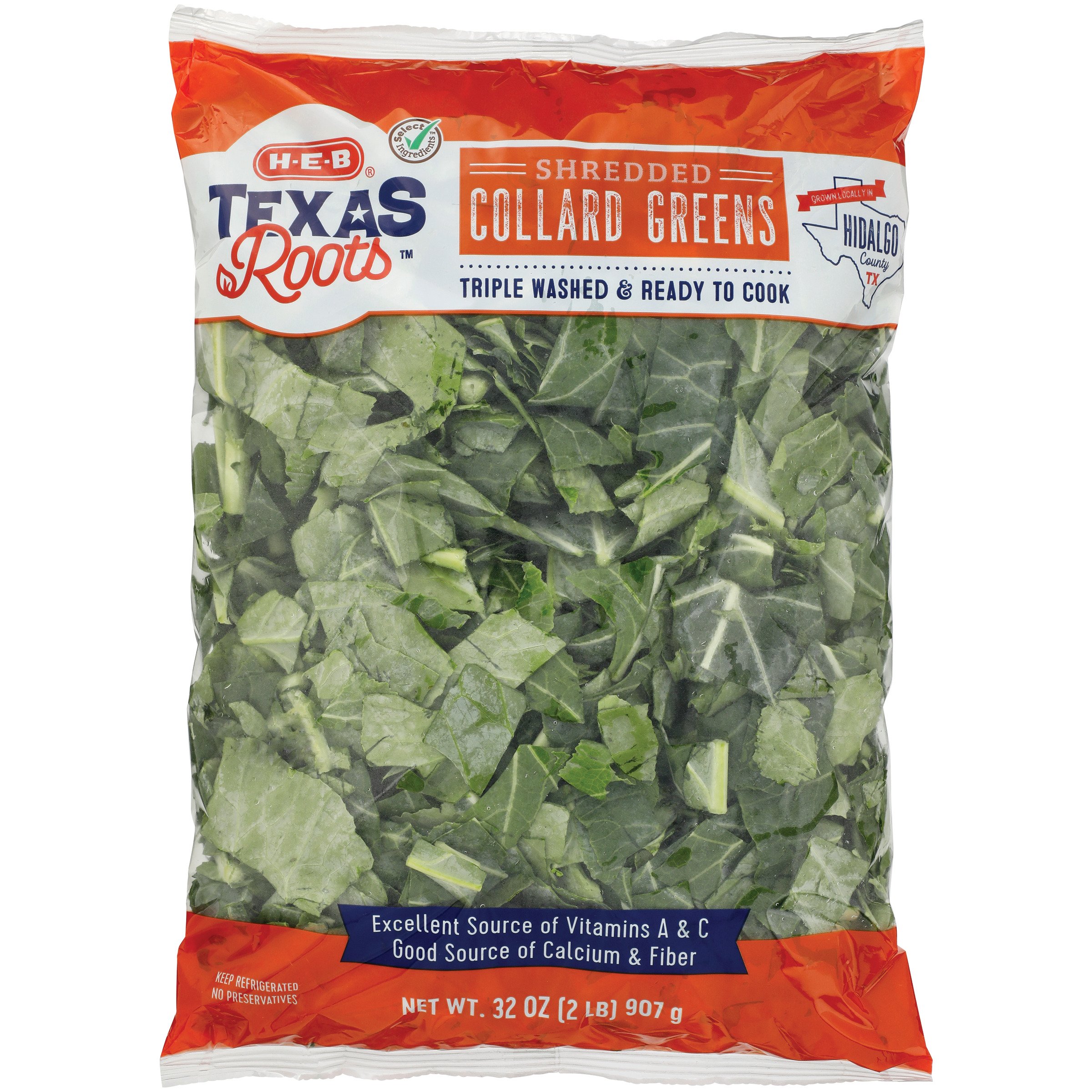 H-E-B Texas Roots Fresh Shredded Collard Greens - Texas Size Pack ...