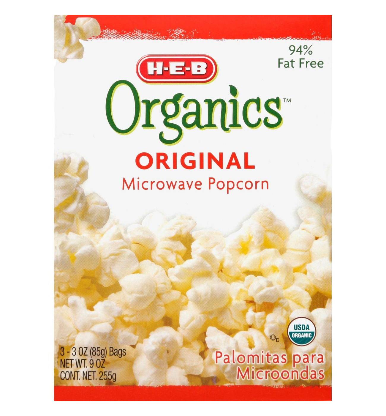 H-E-B Organics Original Microwave Popcorn; image 1 of 4
