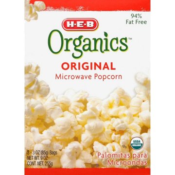 H-E-B Organics Original Microwave Popcorn, 3 ct