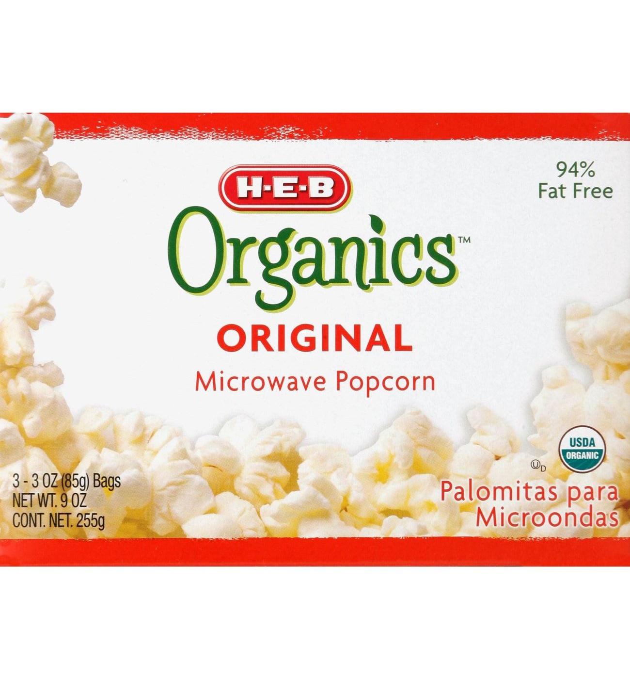 H-E-B Organics Original Microwave Popcorn; image 2 of 4