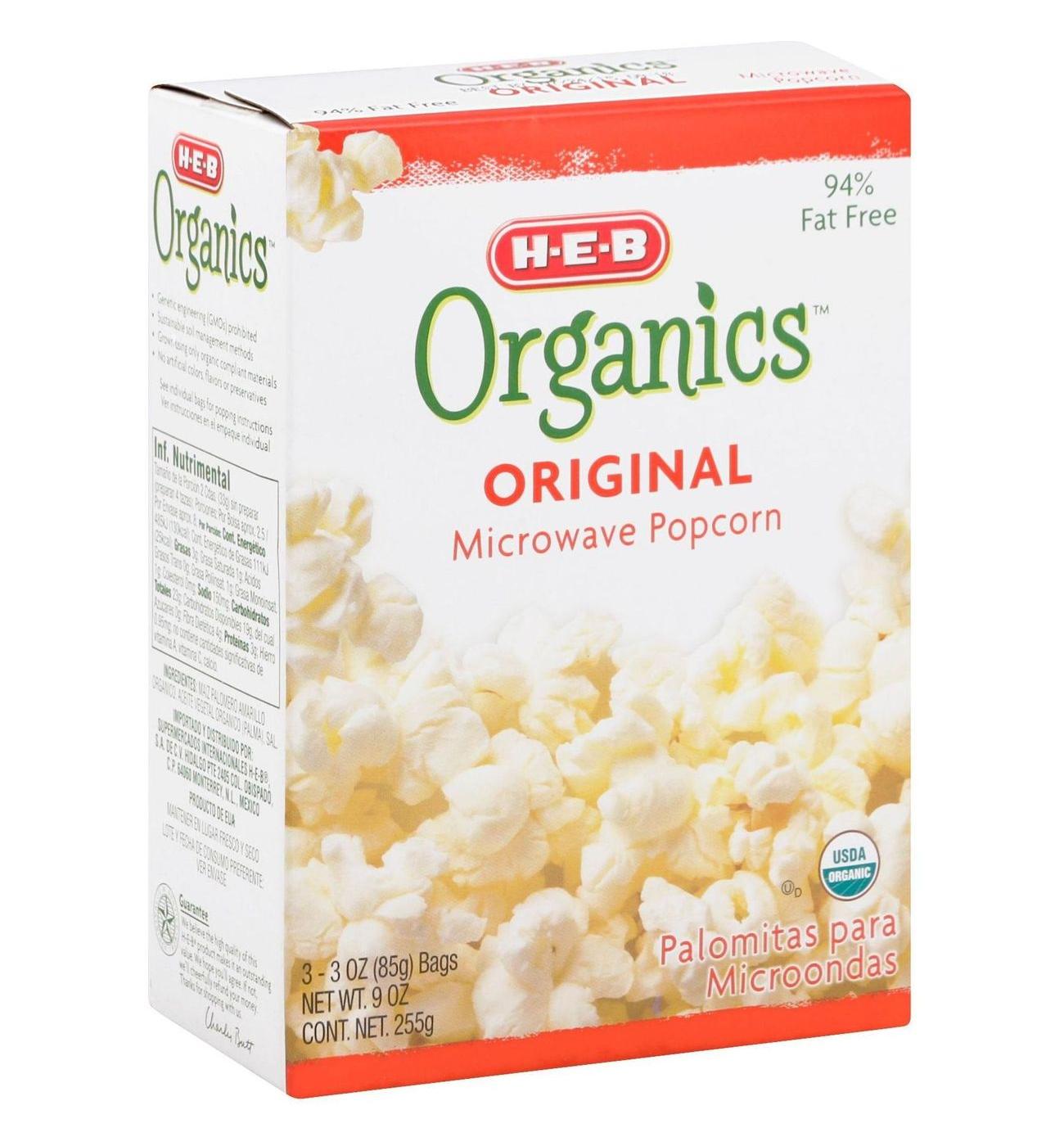 H-E-B Organics Original Microwave Popcorn; image 4 of 4