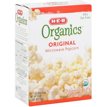 H-E-B Organics Original Microwave Popcorn, 3 ct