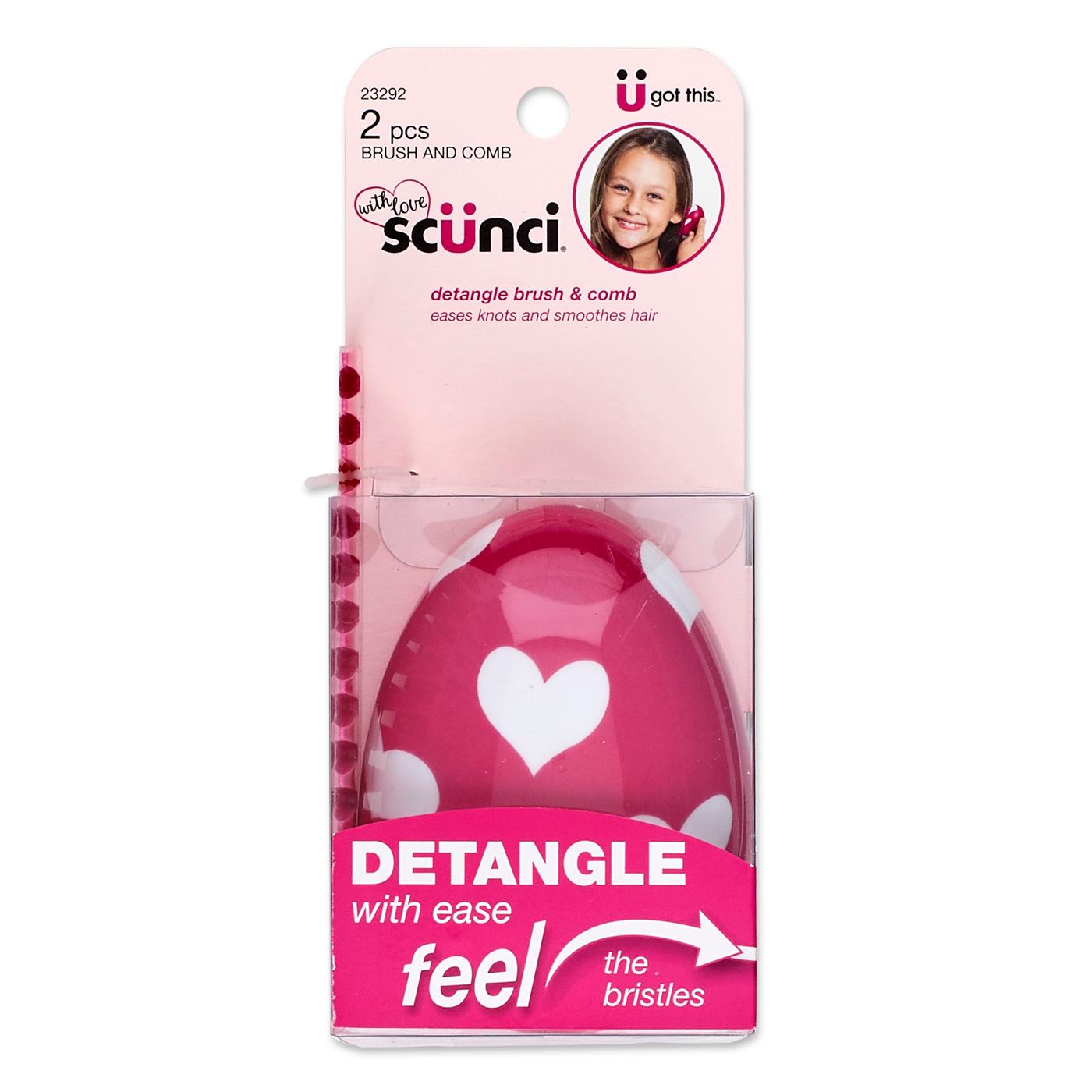 Scunci Detangle Brush & Comb Shop Brushes & combs at HEB