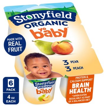 Stonyfield Organic YoBaby Whole Milk Yogurt - Peach & Pear