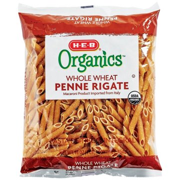 H-E-B Organics Whole Wheat Penne Rigate, 16 oz