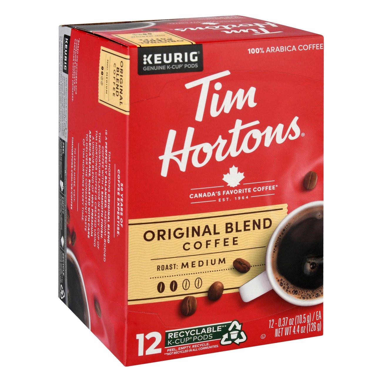  Tim Hortons Original Blend, Medium Roast Coffee, Single-Serve  K-Cup Pods Compatible with Keurig Brewers, 24 Count(Pack of 1) : Grocery &  Gourmet Food