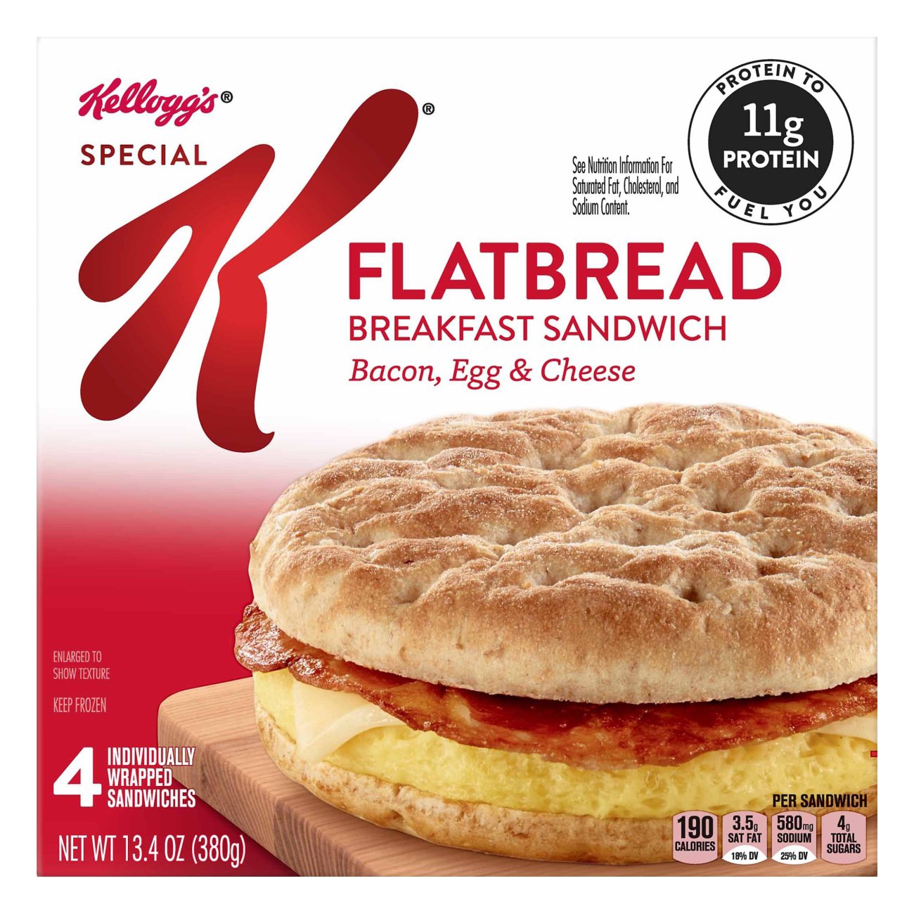 Kellogg's Special K Bacon Egg & Cheese Flatbread Sandwiches Shop Sandwiches at HEB
