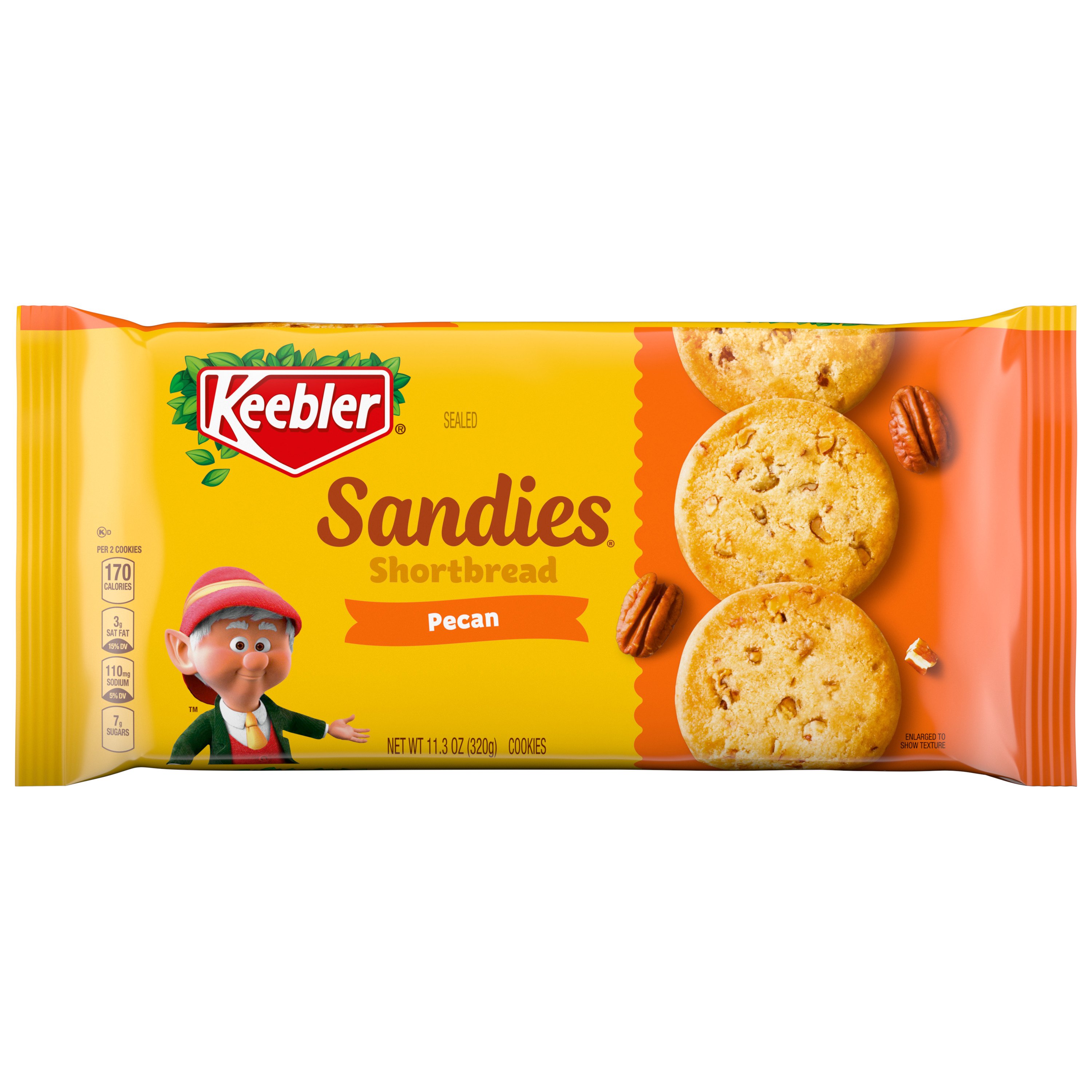 Keebler Sandies Cookies, Shortbread, Pecan - 11.3 oz