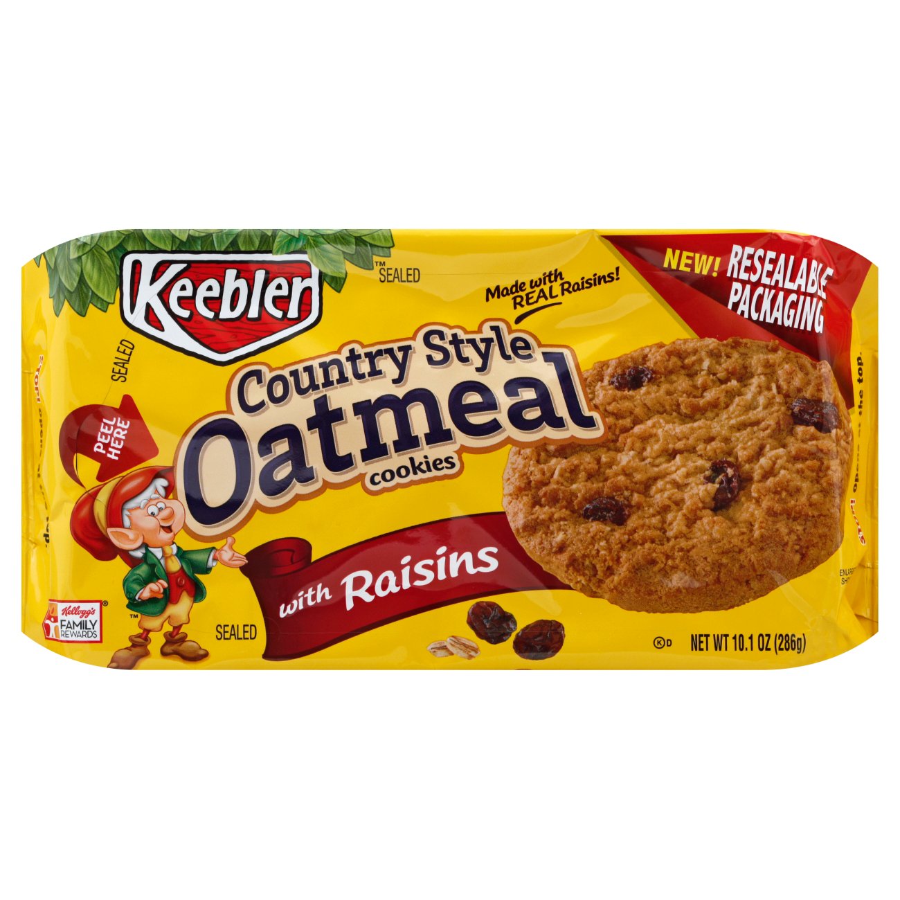 Keebler Country Style Oatmeal Cookies with Raisins Shop Cookies at HEB