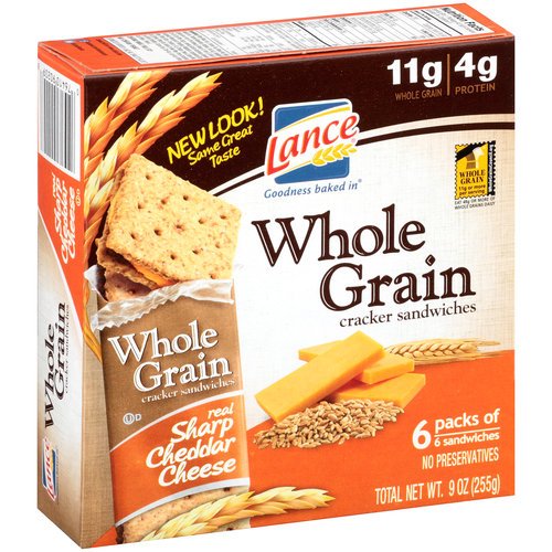 Lance Whole Grain Real Sharp Cheddar Cheese Crackers Shop Crackers