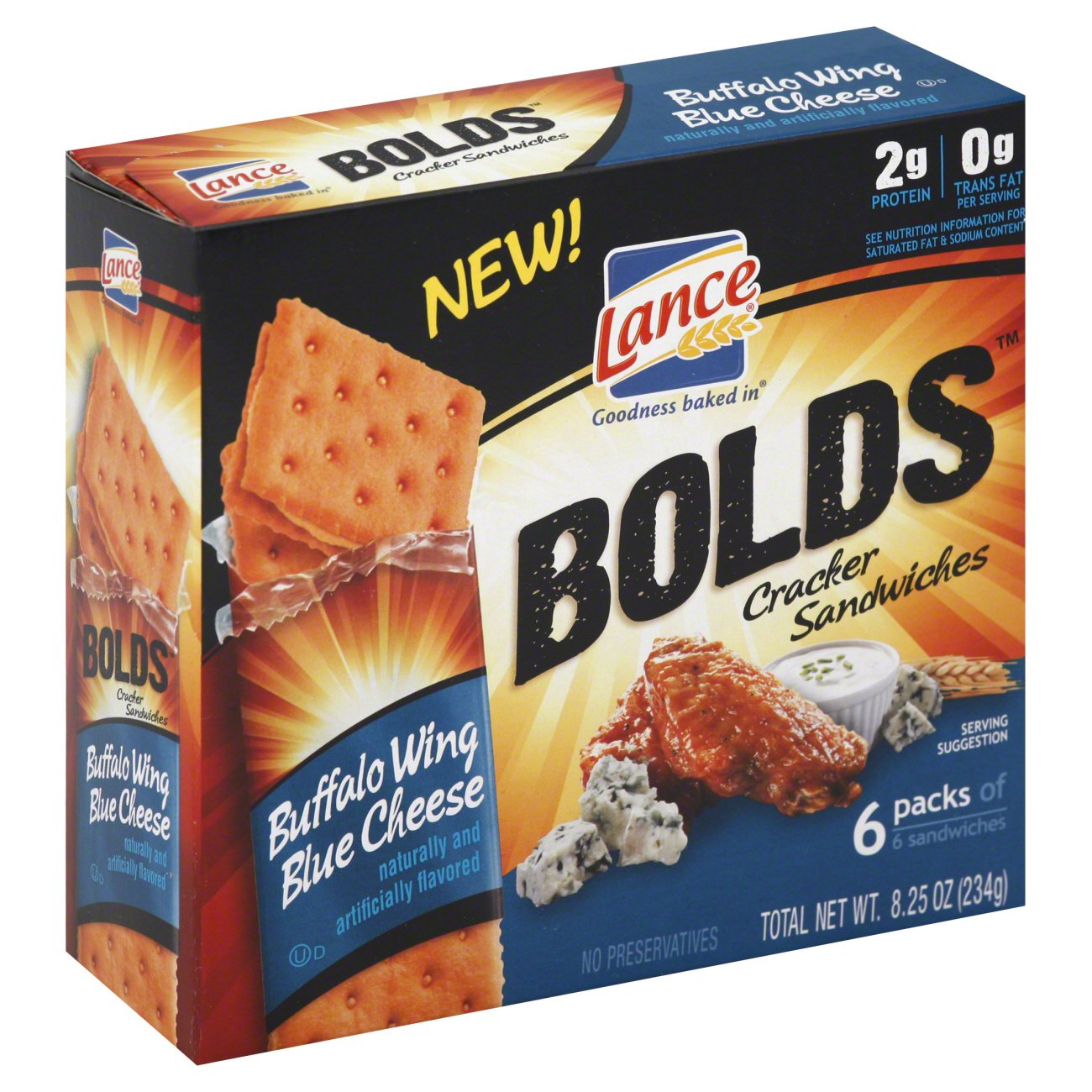 Lance Bolds Buffalo Wing Blue Cheese Cracker Sandwiches Shop Crackers