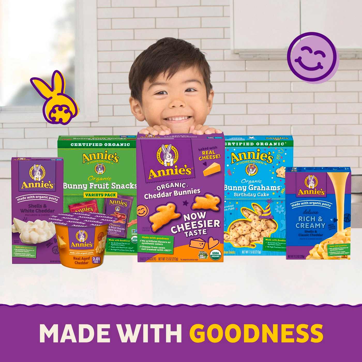 Annie's Cheddar Squares Baked Crackers; image 2 of 4