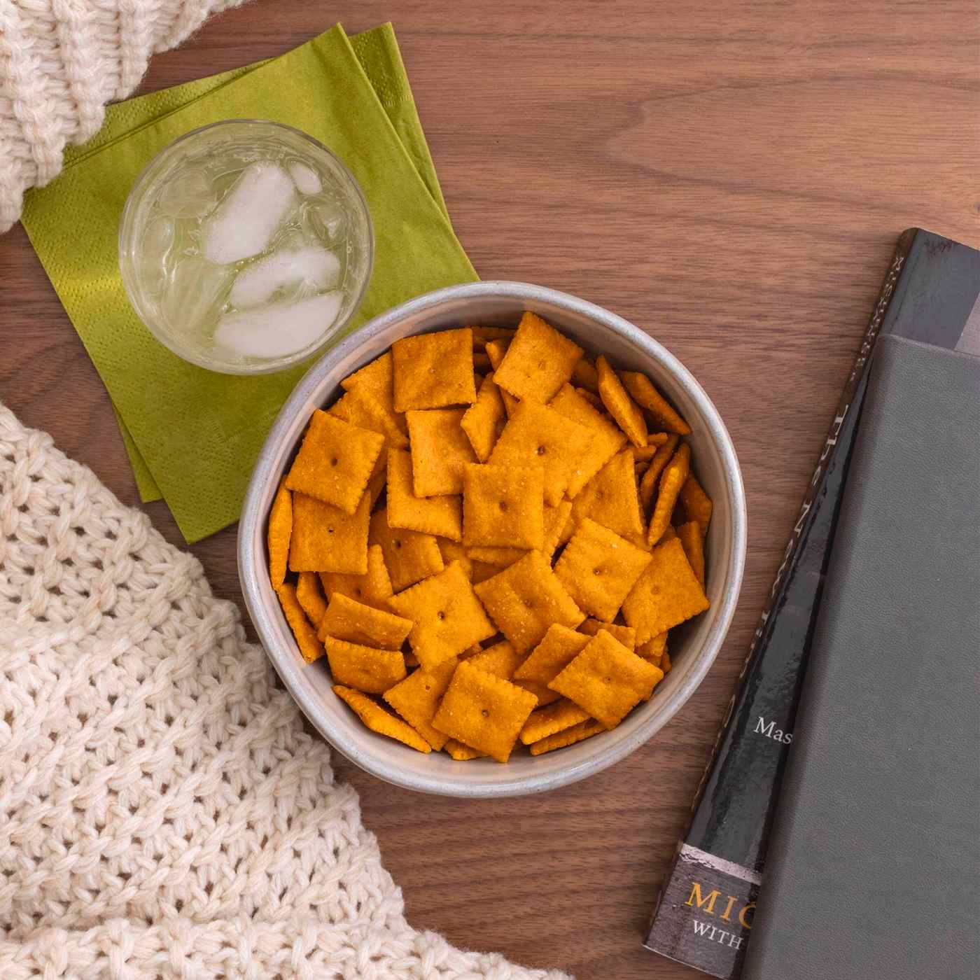 Annie's Cheddar Squares Baked Crackers; image 3 of 4