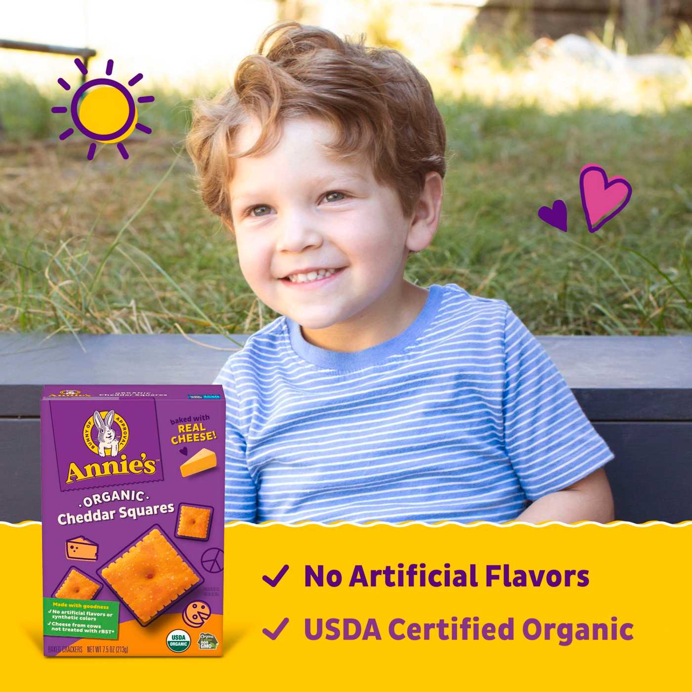 Annie's Cheddar Squares Baked Crackers; image 4 of 4