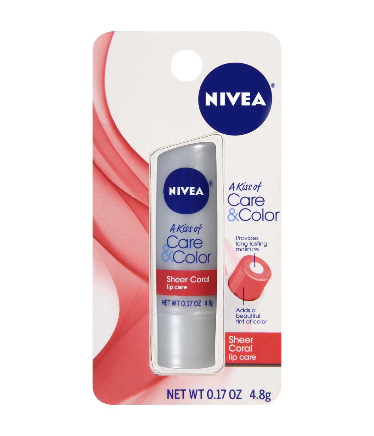 NIVEA Care & Color Sheer Coral Lip Care Carded Pack - Shop Lip balm &  treatments at H-E-B