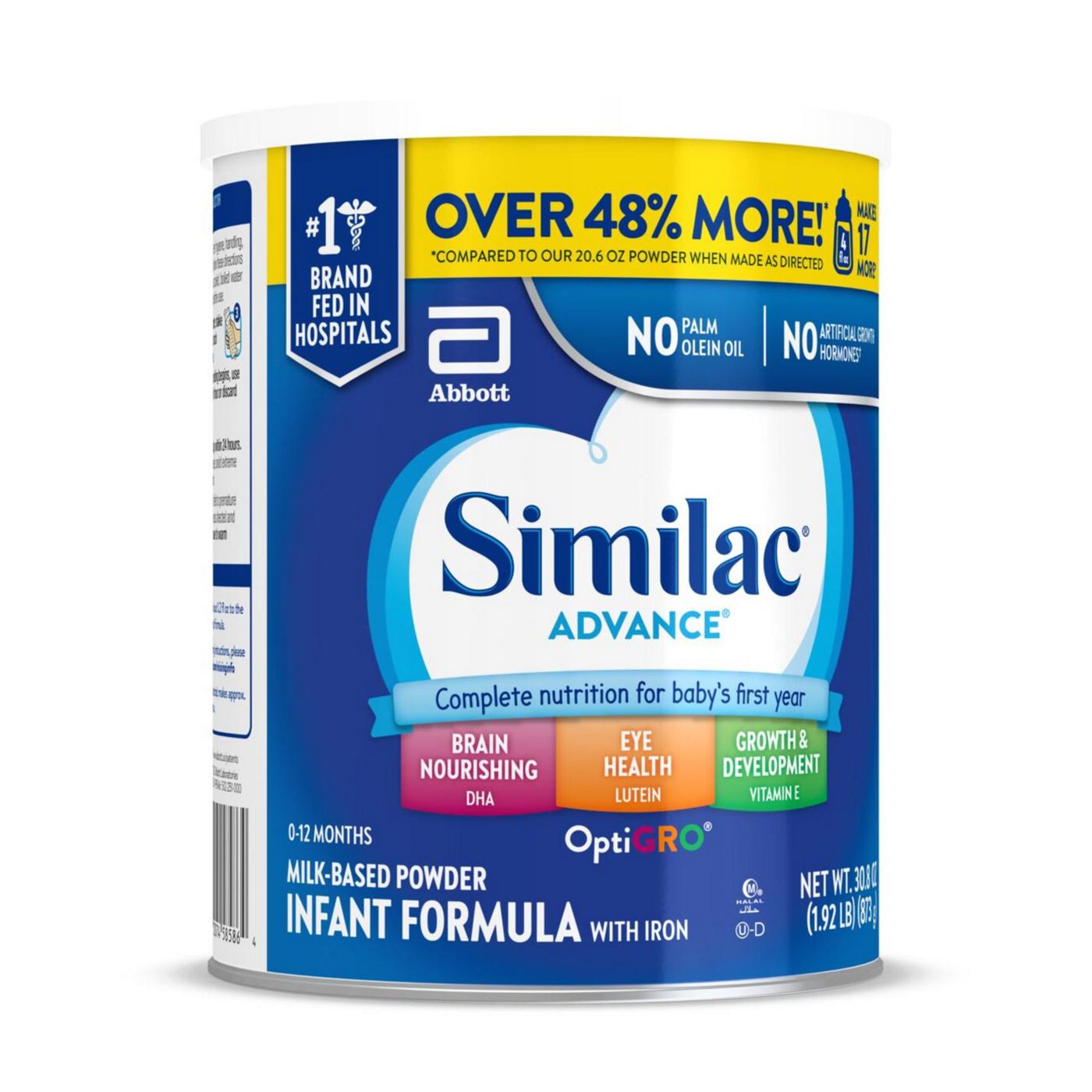 Similac Advance Milk-Based Powder Infant Formula with Iron; image 8 of 10