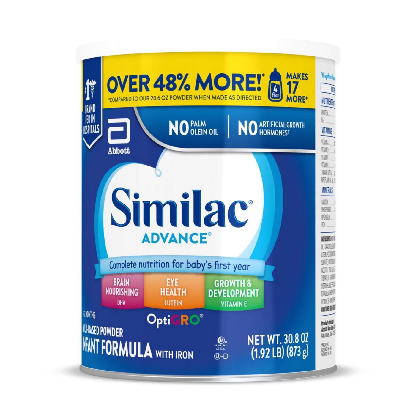 Similac Advance Milk-Based Powder Infant Formula with Iron; image 7 of 10
