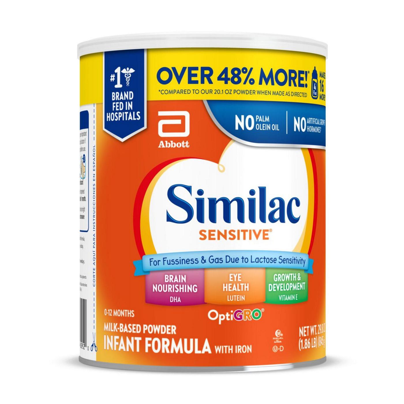 Similac Sensitive For Fussiness and Gas Infant Formula with Iron Powder; image 4 of 8