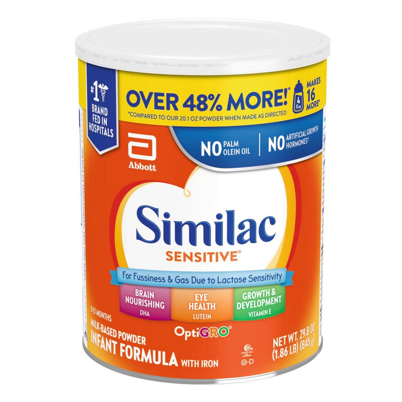 Similac Sensitive For Fussiness and Gas Infant Formula with Iron Powder; image 6 of 8
