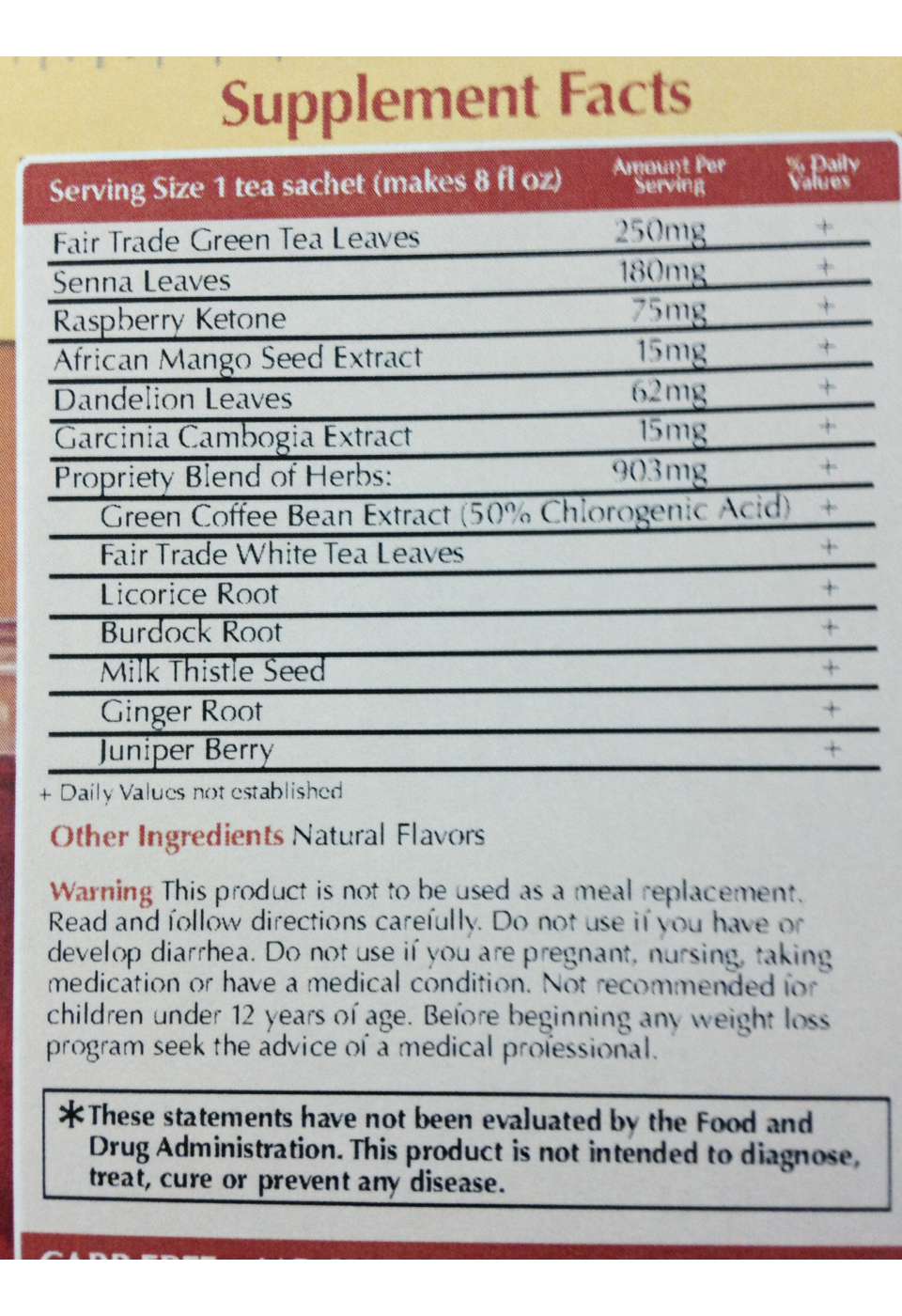 Zhena's Extra Strength Slim Me Peach Vanilla Tea Bags; image 2 of 2