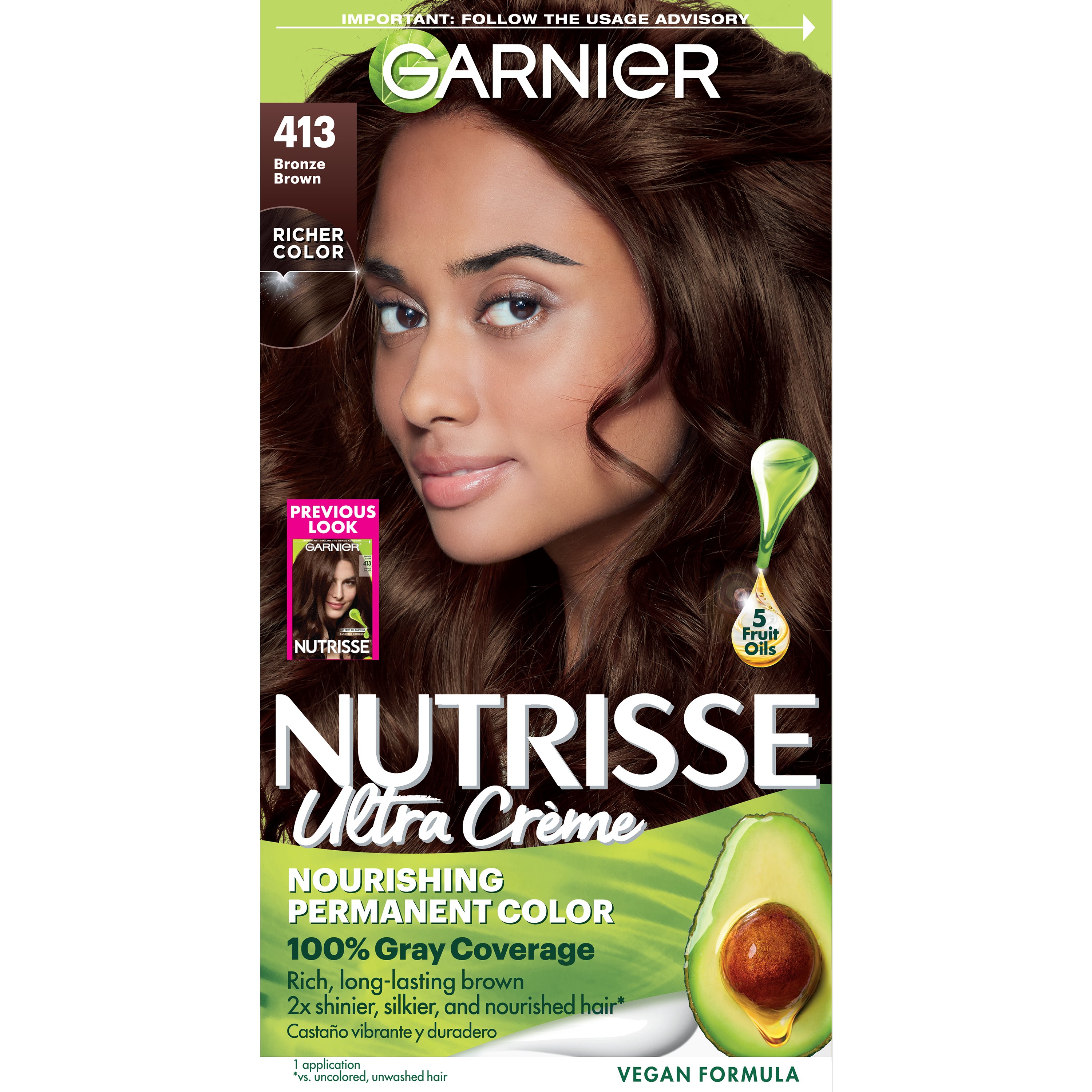 Garnier Nutrisse Nourishing Hair Color Creme 413 Bronze Brown (Bronze  Sugar) - Shop Hair Care at H-E-B
