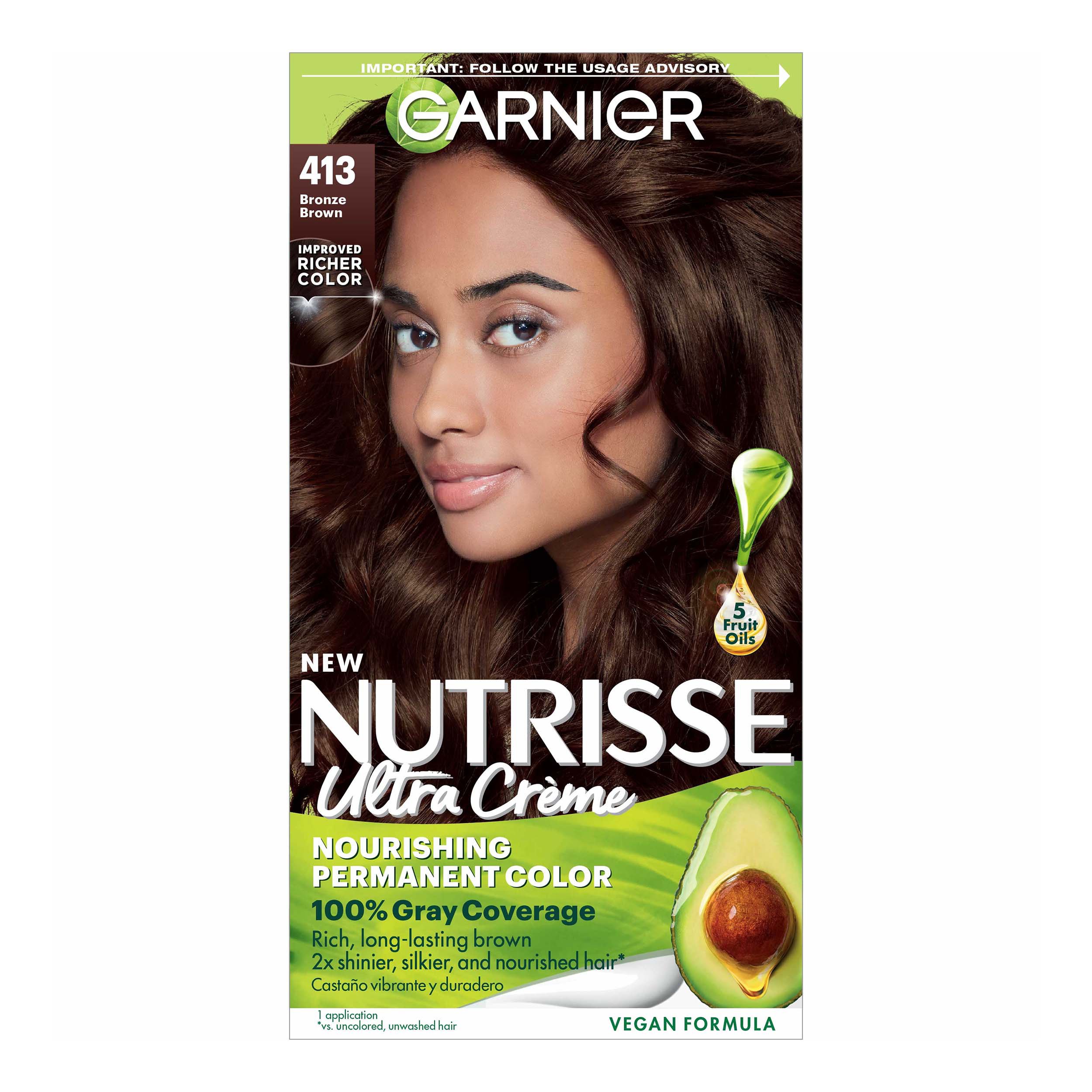 Garnier Nutrisse Nourishing Hair Color Creme - 413 Bronze Brown - Shop ...