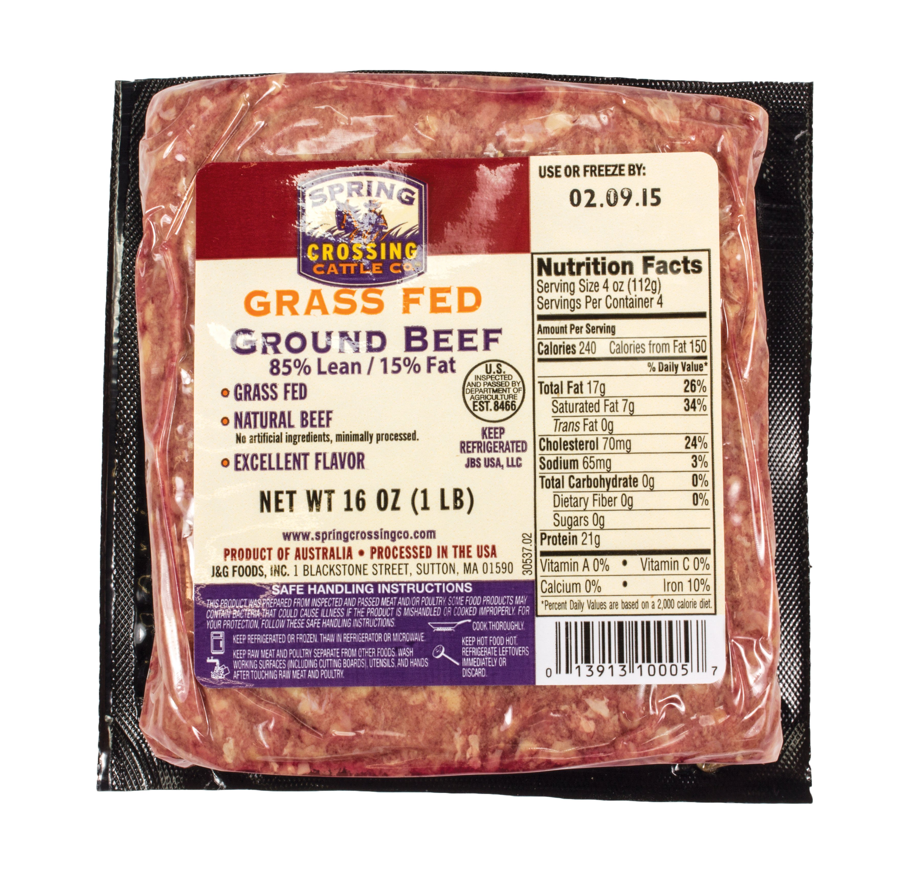 Spring Crossing Grass Fed Ground Beef 85 Lean Shop Beef at HEB
